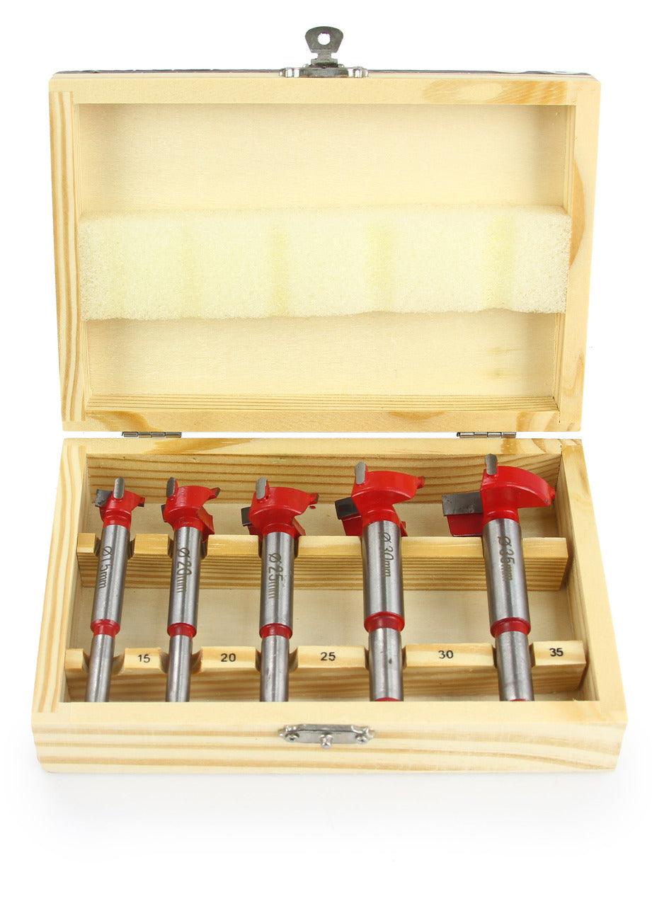 Set freze burghiu lemn 5 piese 15-35mm ,burghiu lemn cu lame din carbură de tungsten widia și titan - Bjc tools