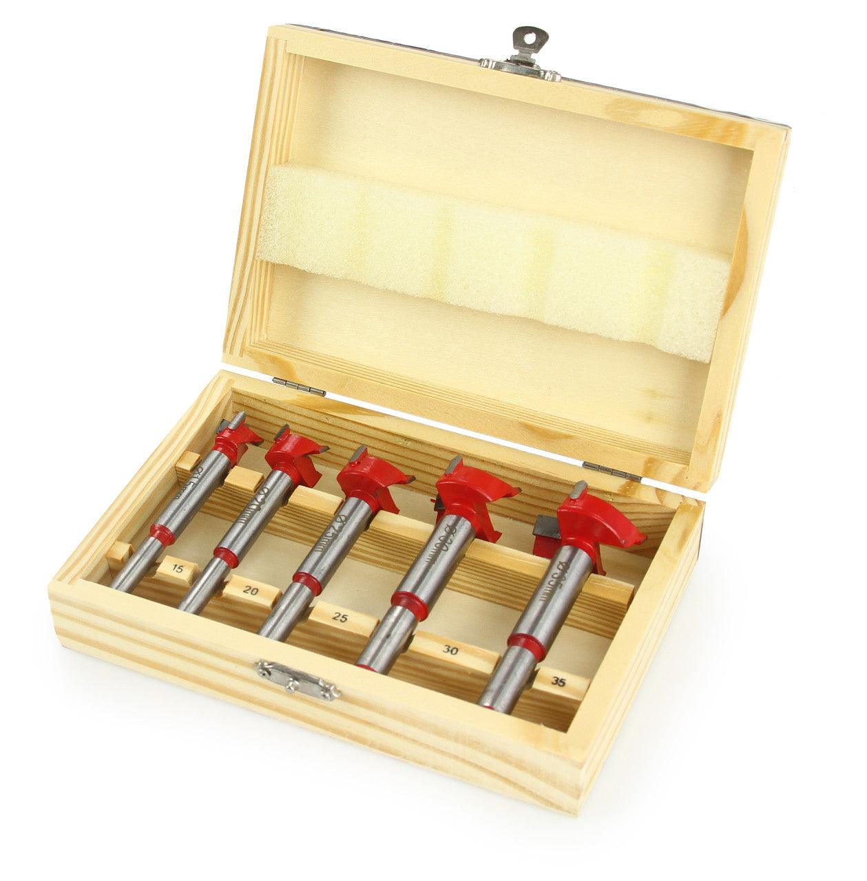 Set freze burghiu lemn 5 piese 15-35mm ,burghiu lemn cu lame din carbură de tungsten widia și titan - Bjc tools