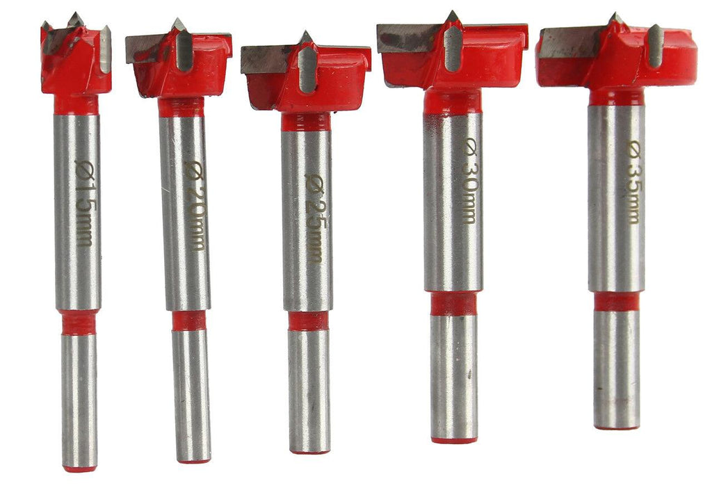 Set freze burghiu lemn 5 piese 15-35mm ,burghiu lemn cu lame din carbură de tungsten widia și titan - Bjc tools