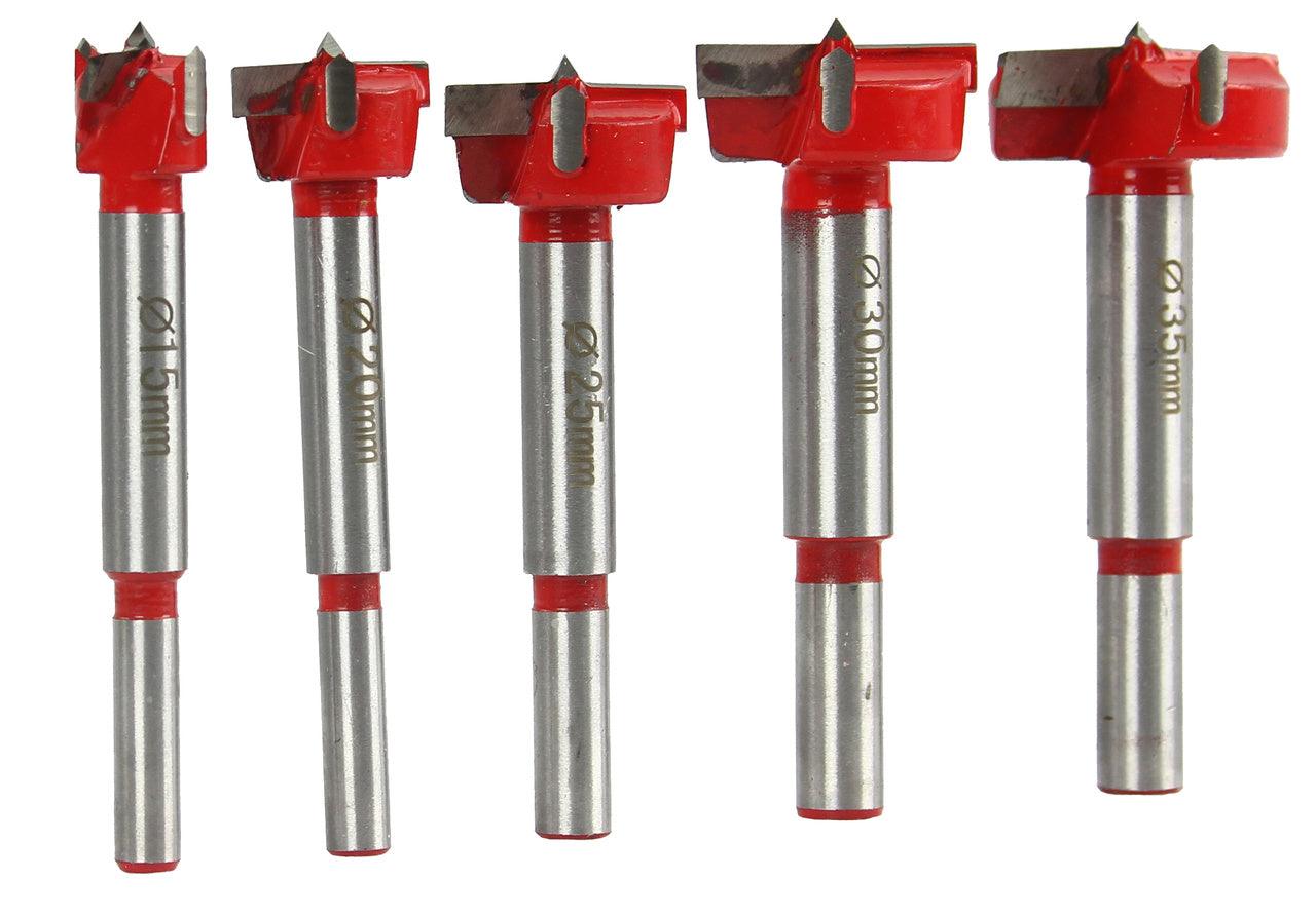 Set freze burghiu lemn 5 piese 15-35mm ,burghiu lemn cu lame din carbură de tungsten widia și titan - Bjc tools