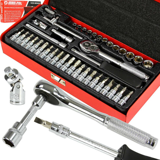 Trusa scule 42 piese tubulare imbus si biti 1/4 Profi - Bjc tools