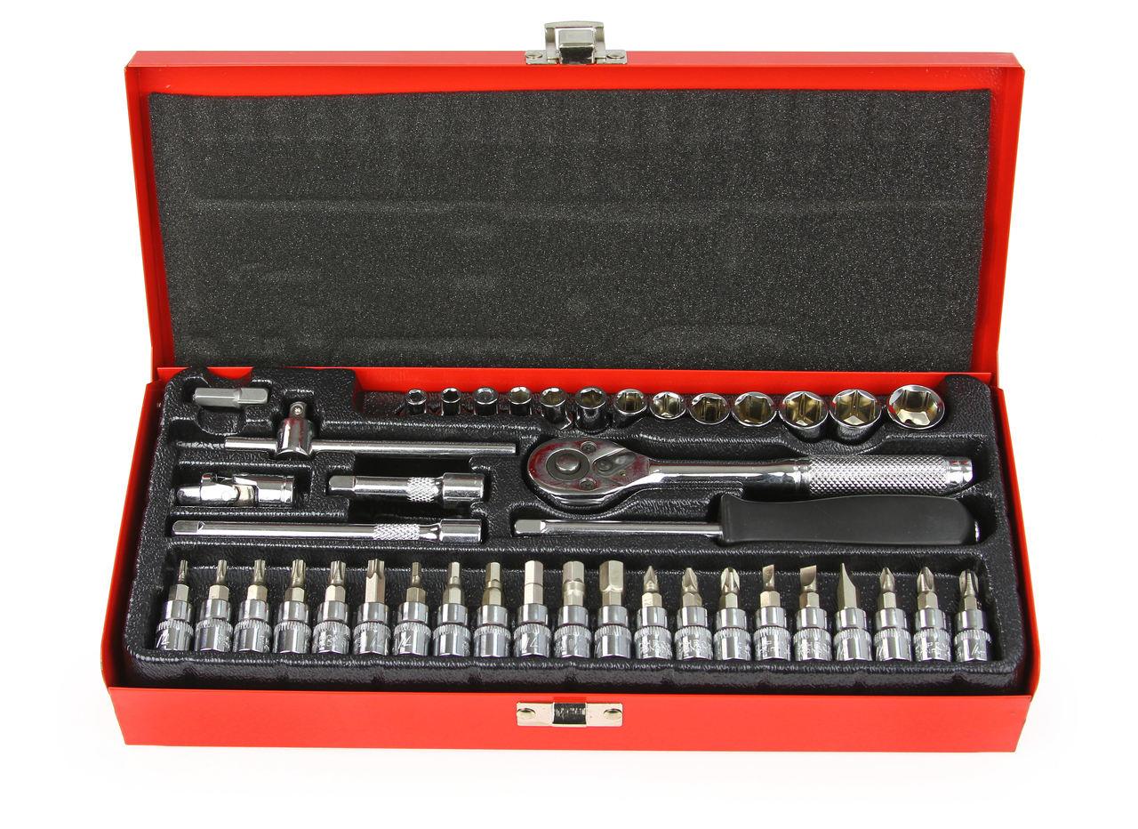 Trusa scule 42 piese tubulare imbus si biti 1/4 Profi - Bjc tools