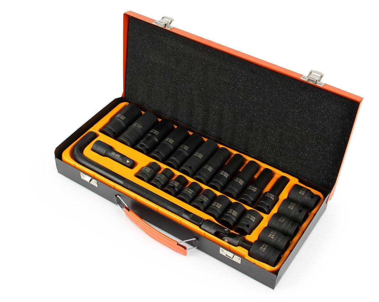 Trusa chei tubulare de forta 1/2 scurte si lungi 27 piese 8-24mm Profi Imagine secundară a produsului