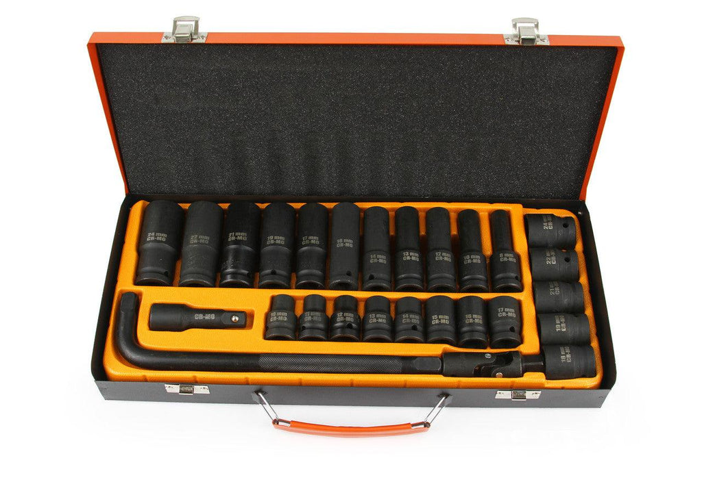 Trusa chei tubulare de forta 1/2 scurte si lungi 27 piese 8-24mm Profi - Bjc tools