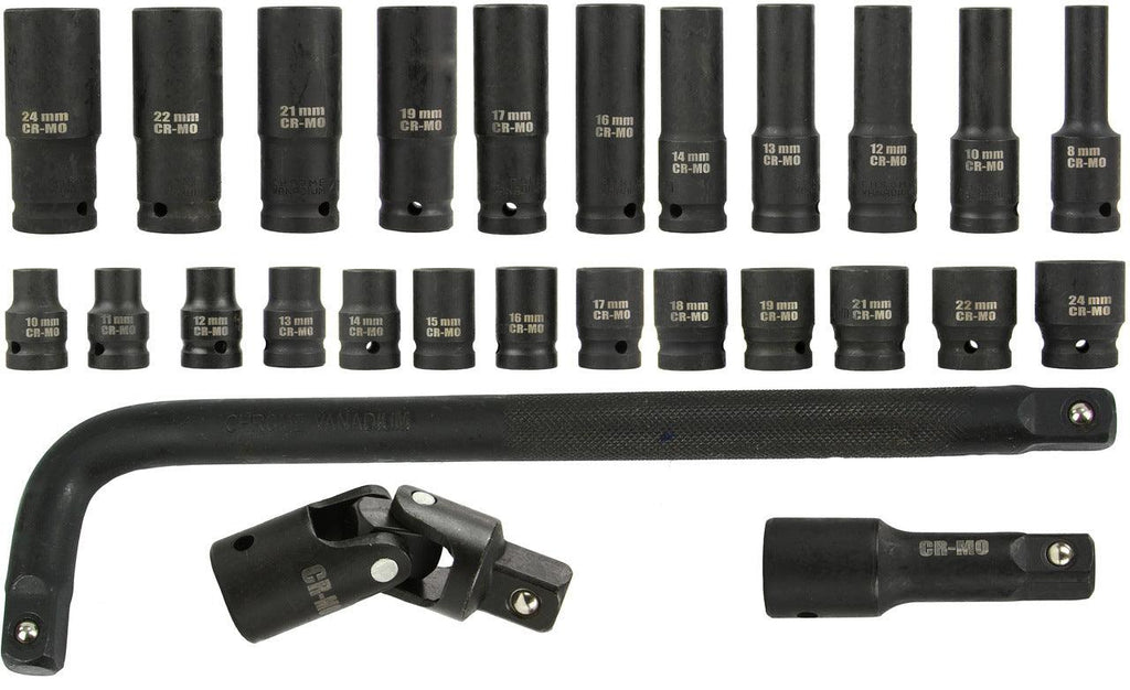 Trusa chei tubulare de forta 1/2 scurte si lungi 27 piese 8-24mm Profi - Bjc tools