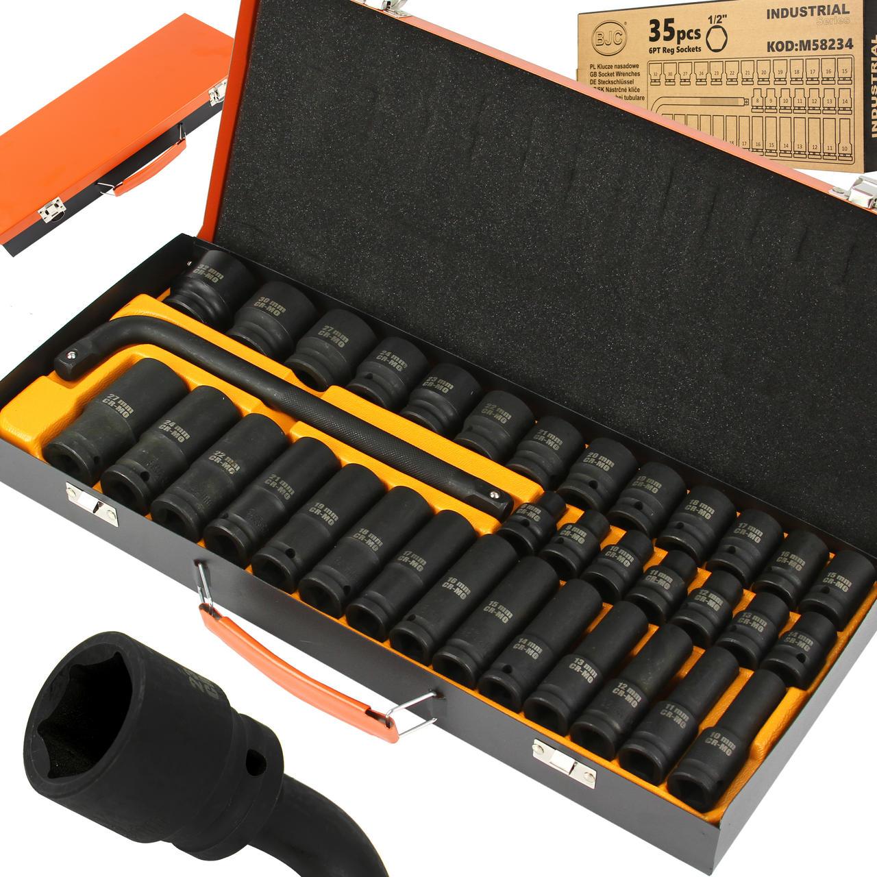 Trusa chei tubulare 35 piese 1/2 8-32mm Profesional - Bjc tools Imagine principală a produsului