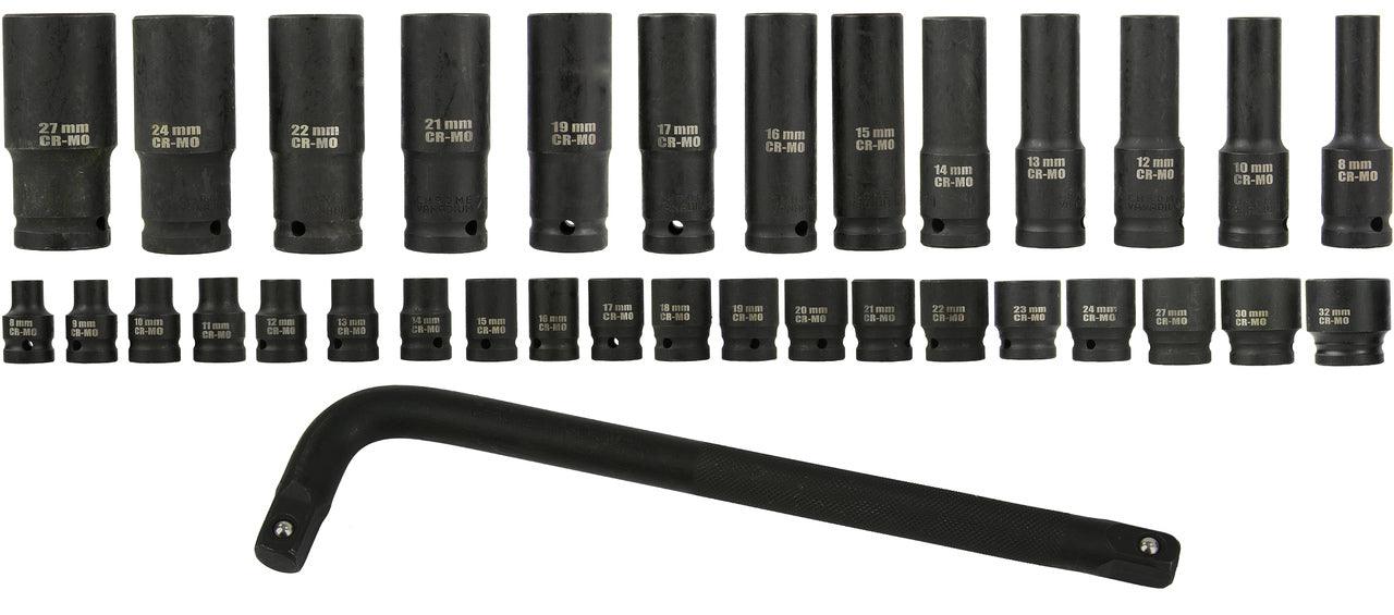 Trusa chei tubulare 35 piese 1/2 8-32mm Profesional - Bjc tools