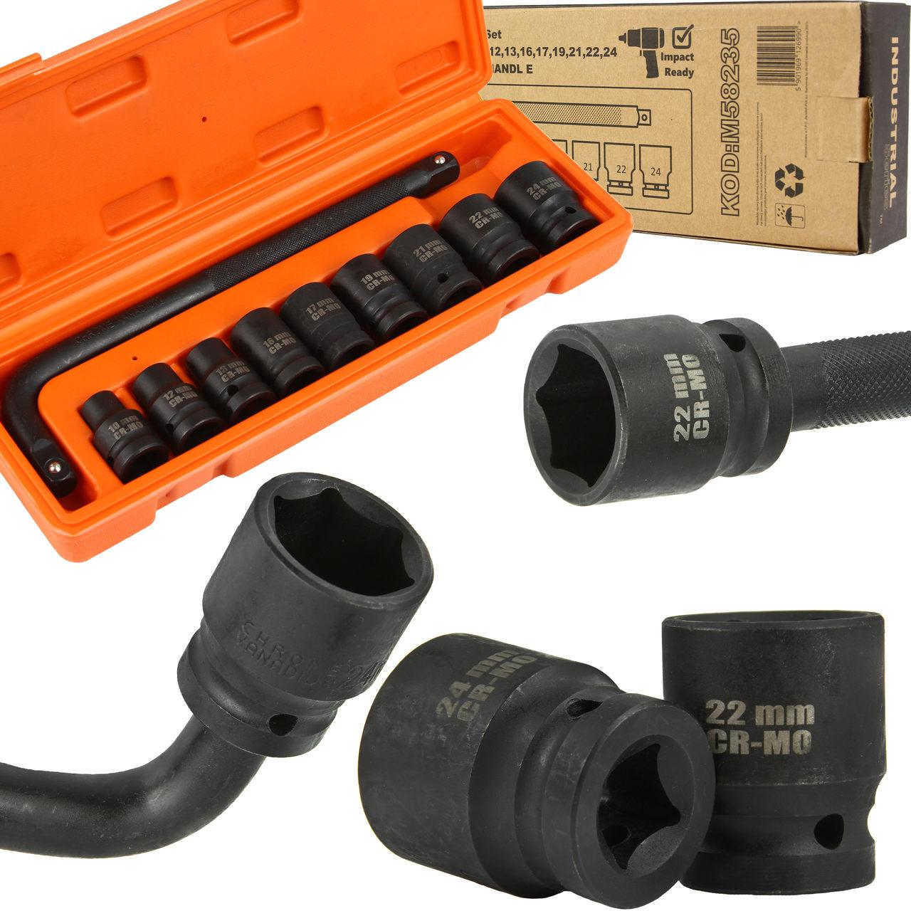 Set chei tubulare scurte 10 piese 8-24mm Profi - Bjc tools Imagine principală a produsului