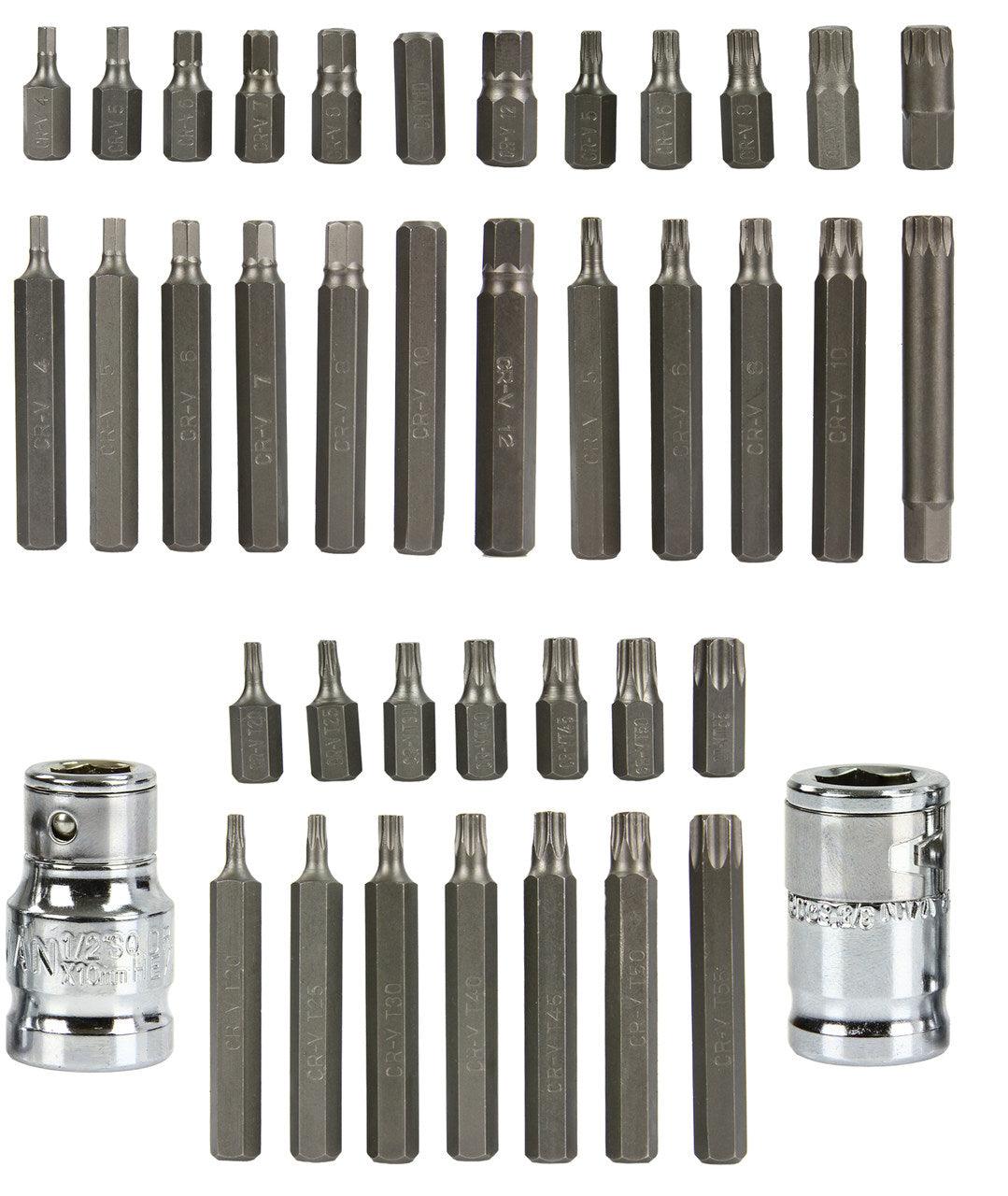 Trusa biti imbus 40 piese hexagon torx si spline - Bjc tools