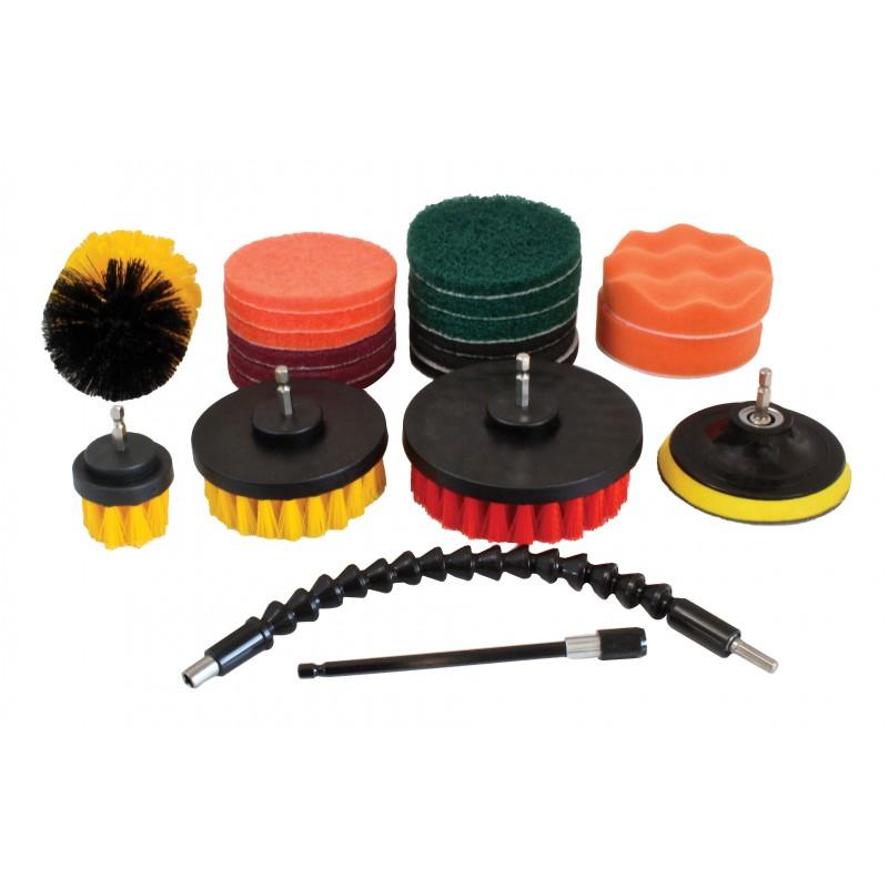Set perii cu adaptor pentru bormasina 21 piese, perii bormasina Imagine secundară a produsului