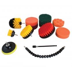 Set perii cu adaptor pentru bormasina 21 piese, perii bormasina - Bjc tools