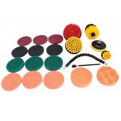 Set perii cu adaptor pentru bormasina 21 piese, perii bormasina - Bjc tools