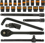 Trusa scule de forta 24 piese 1/2 6 laturi, set chei tubulare clichet prelungitor - Bjc tools