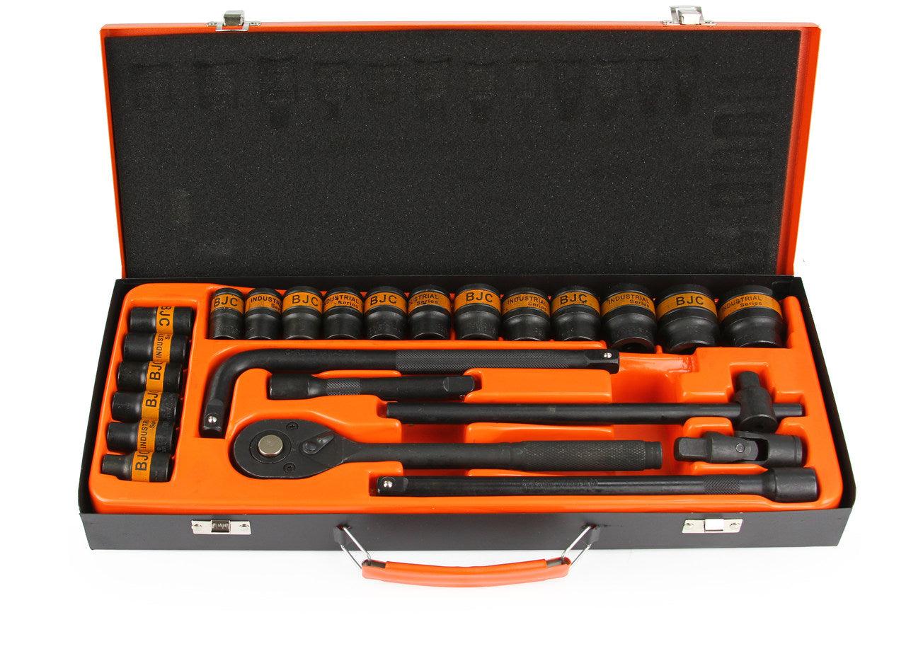 Trusa scule de forta 24 piese 1/2 6 laturi, set chei tubulare clichet prelungitor - Bjc tools