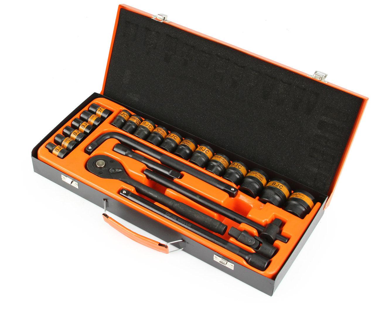 Trusa scule de forta 24 piese 1/2 6 laturi, set chei tubulare clichet prelungitor - Bjc tools