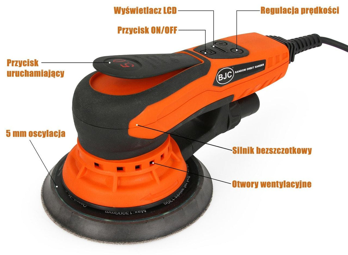 Slefuitor orbital electric 150mm 220 volti 10000rpm, slefuitor excentric electric 150 mm 220 volti Profesional - Bjc tools