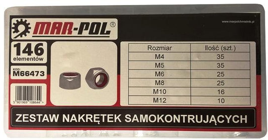 Set piulite cu frana 146 piese m4 m6 m8 m10 si m12 - Bjc tools