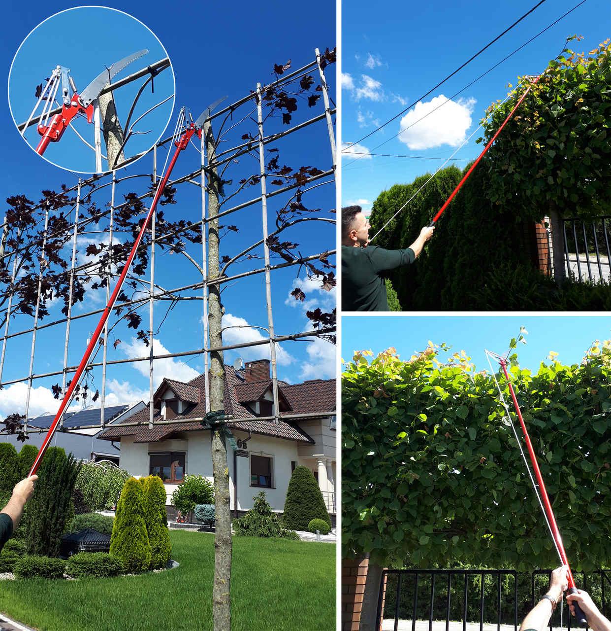 Foarfeca telescopica de gradina cu fierastrau de ramuri 275cm, foarfeca si fierastrau telescopic - Bjc tools