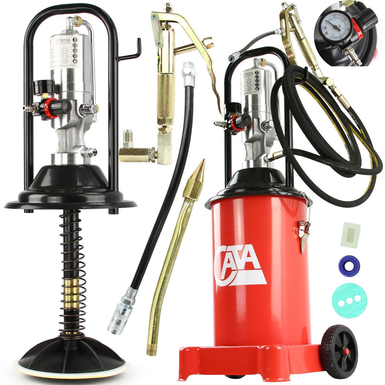 Gresor pneumatic 12 litri cu furtun lung 4 metri, pompa de gresat pneumatica, decalimitru - Bjc tools Imagine principală a produsului
