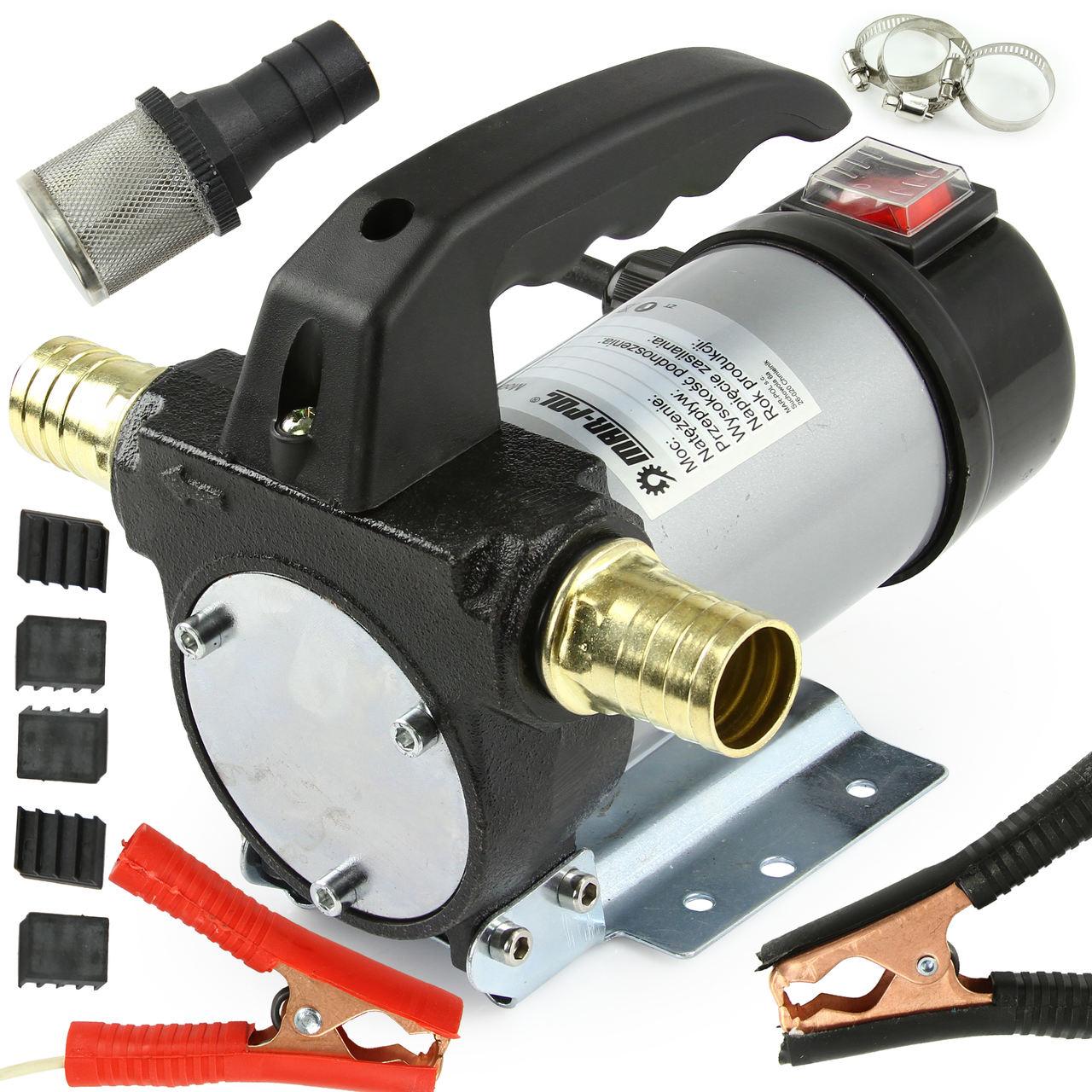 Pompa transfer motorina si ulei 12 volti 50L/min cu autoamorsare, pompa transfer diesel 160 wati 12 volti - Bjc tools