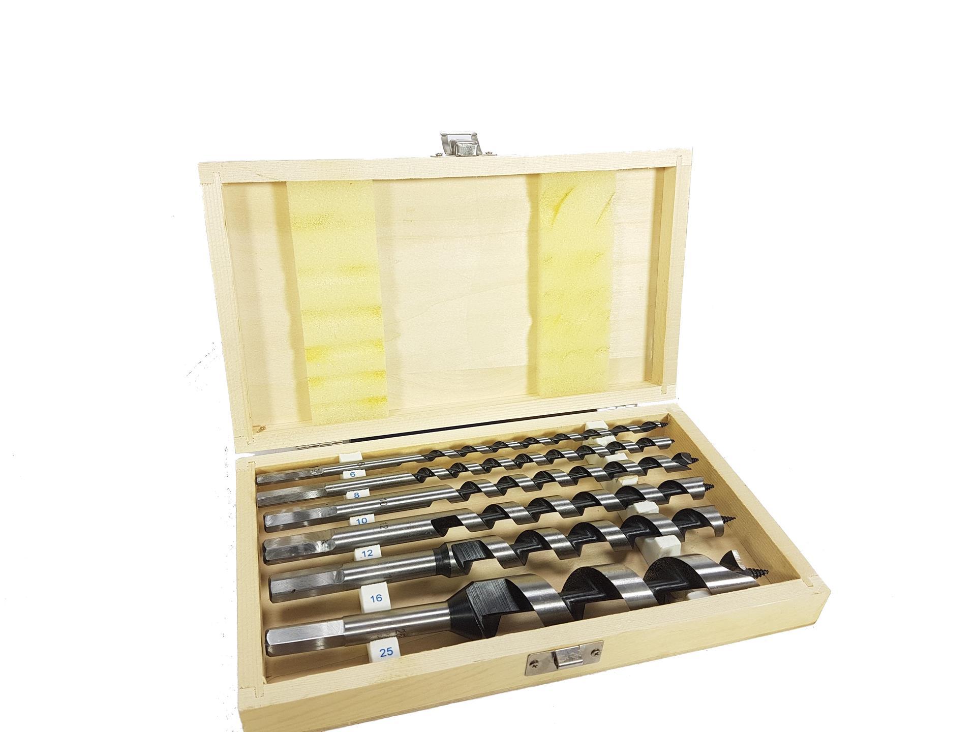 Set burgie lemn 6 piese 230 mm 6-25mm. Burghiu lemn - Bjc tools Imagine principală a produsului