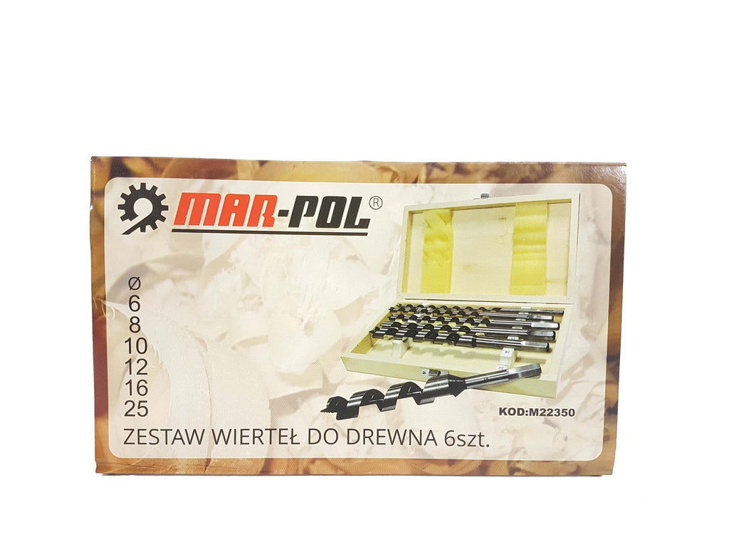 Set burgie lemn 6 piese 230 mm 6-25mm. Burghiu lemn - Bjc tools