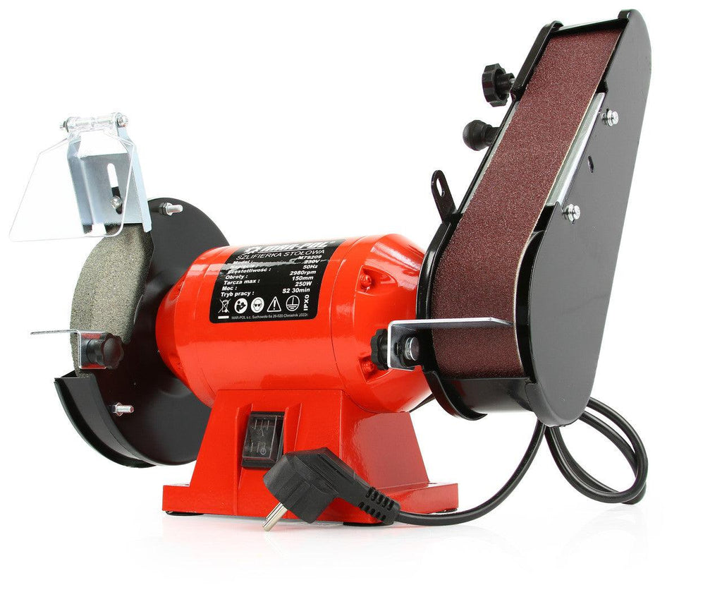 Polizor de banc cu disc 150mm si banda 250W, slefuitor cu banda - Bjc tools