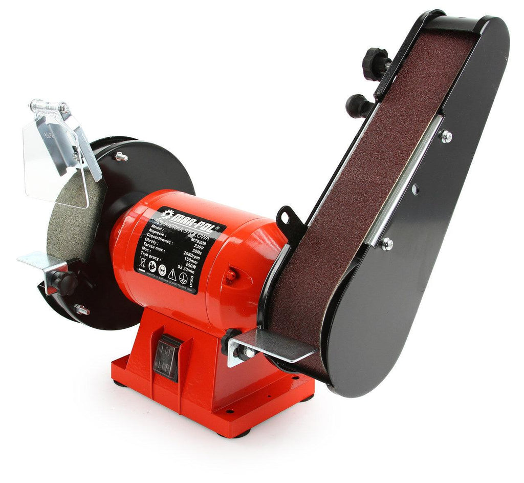 Polizor de banc cu disc 150mm si banda 250W, slefuitor cu banda - Bjc tools