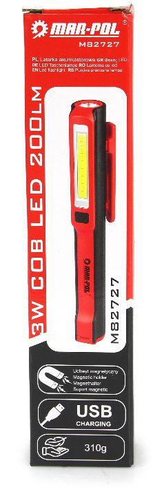 Lanterna reîncărcabila Cob Led 3w, lanterna cu acumulator 200 lumeni - Bjc tools