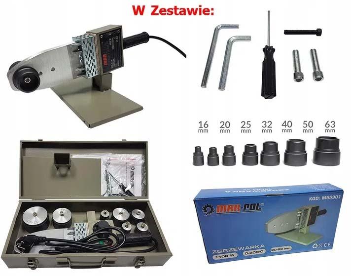 Masina de sudat tevi PPR PVC PE 1100W 20 - 63 mm Plita lipit ppr - Bjc tools
