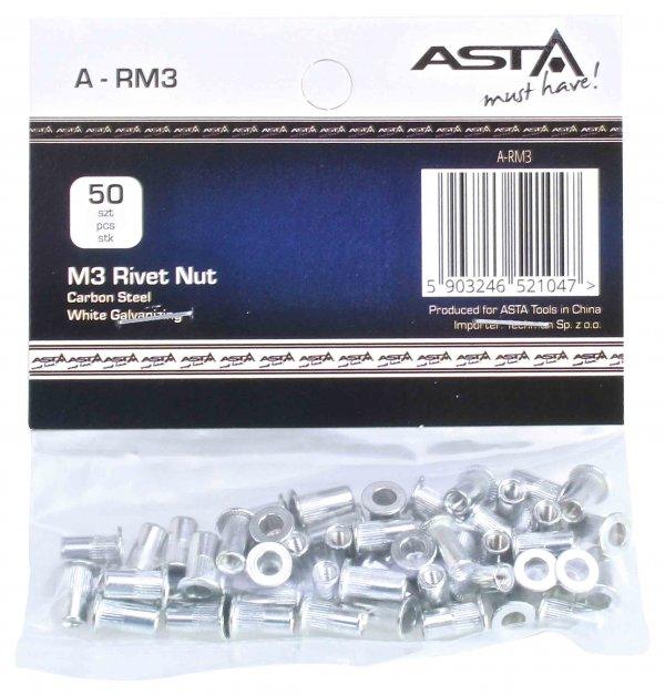 Set piulite nituibile 50 buc M3 / 3mm ptr cleste nituit - Bjc tools