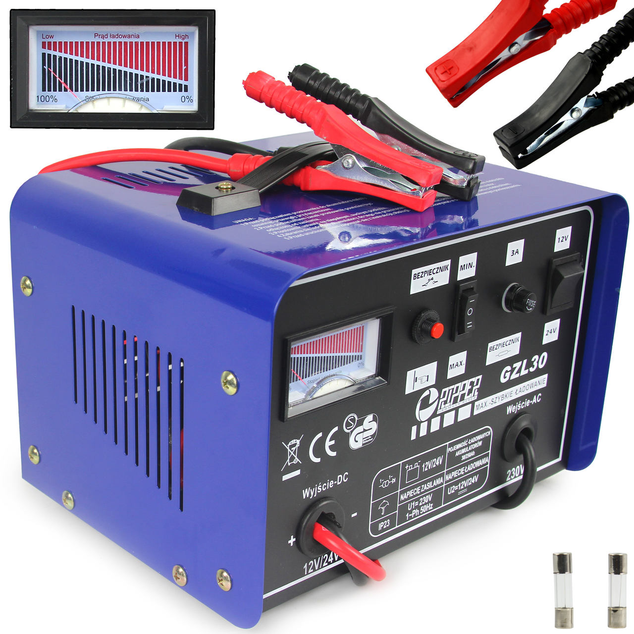 Redresor baterii auto 12/24 v cu functie de încărcare rapida