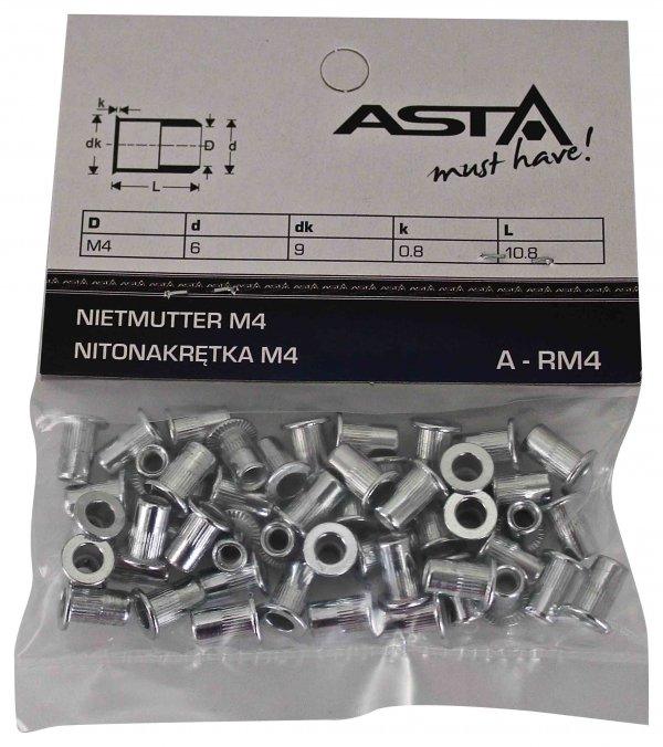Set piulite nituibile 50 piese M4 / 4mm - Bjc tools