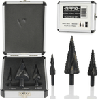SET DE BURGHIE TREPTATE – 3 PIESE HSS4241 BURGHIE CONICE CU SPIRALĂ - Bjc tools