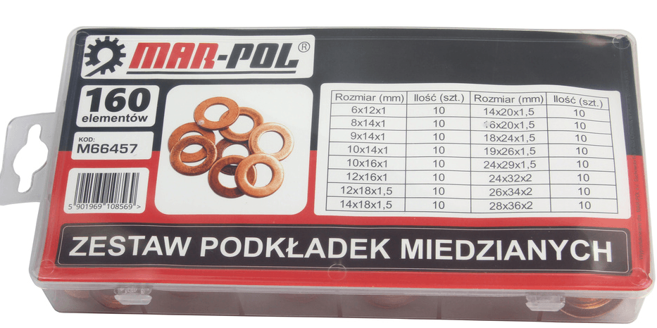 Set de șaibe din cupru – 160 piese - Bjc tools