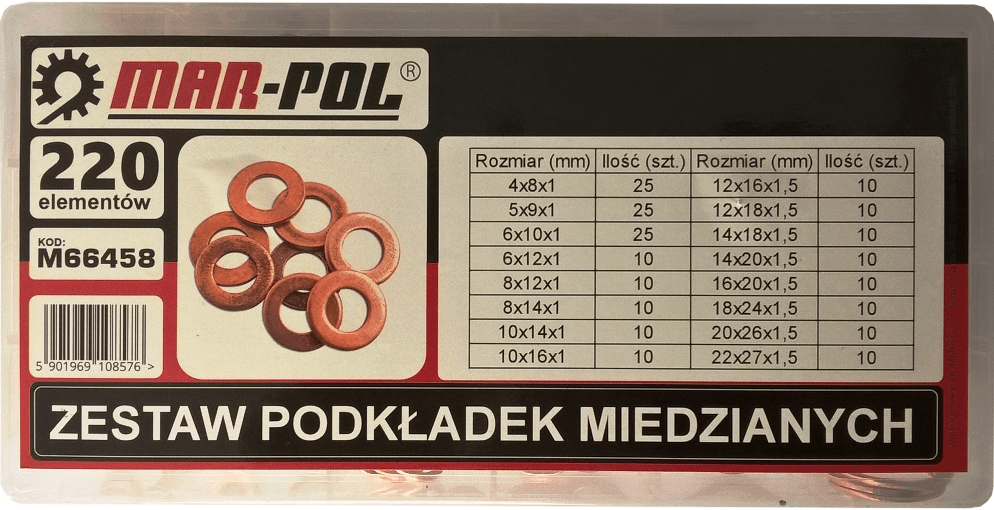Set de șaibe din cupru – 220 piese - Bjc tools