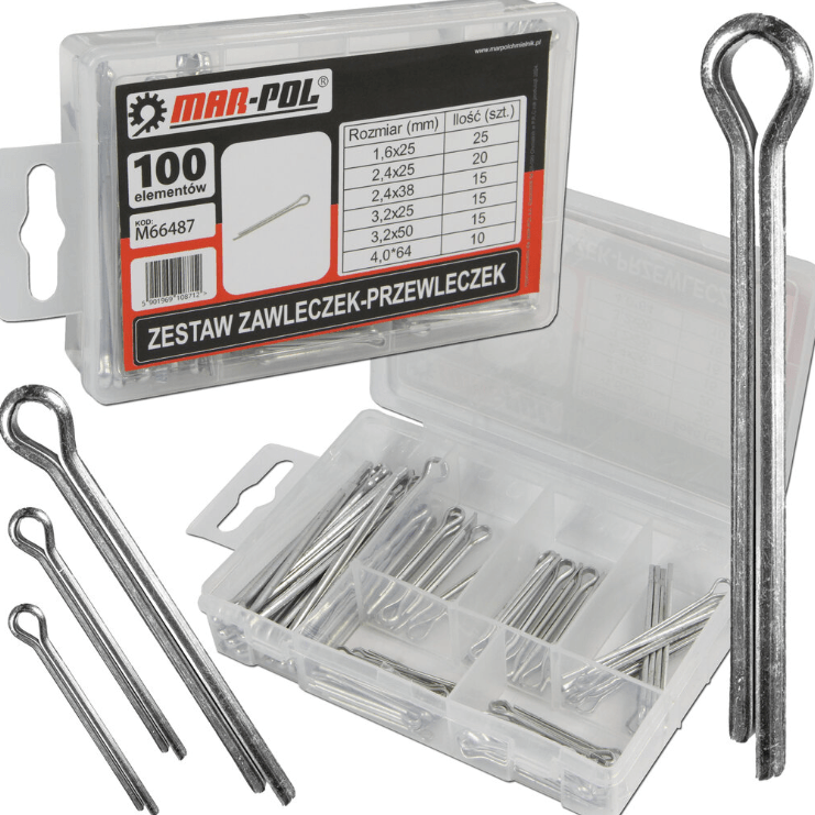 Set de pini de siguranță (agrafe / șplinturi) – 100 de bucăți - Bjc tools Imagine principală a produsului