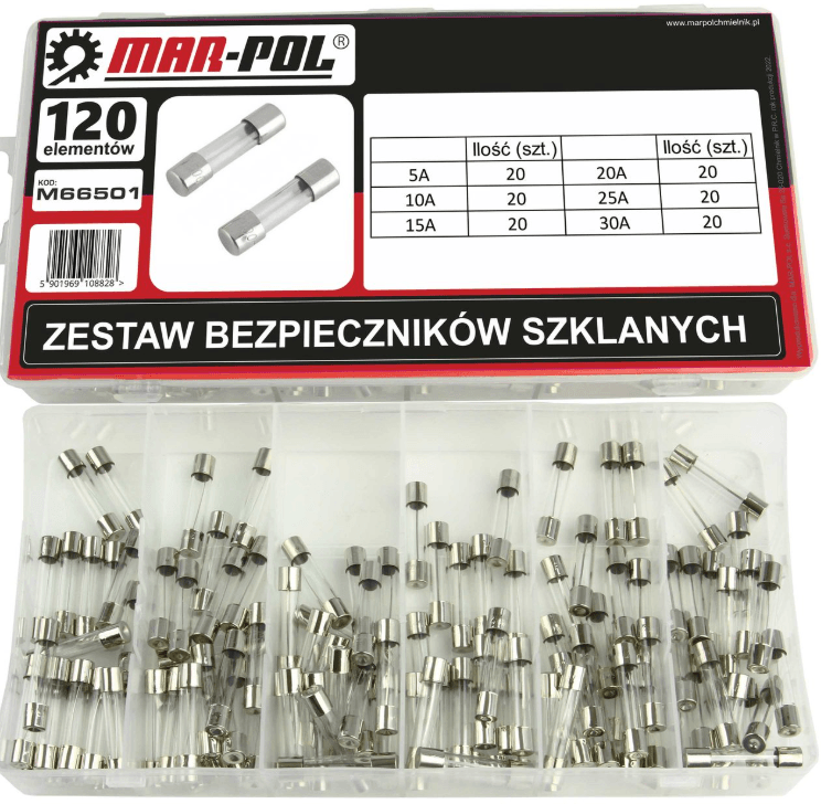 Set siguranțe de sticlă – 120 de bucăți - Bjc tools Imagine principală a produsului