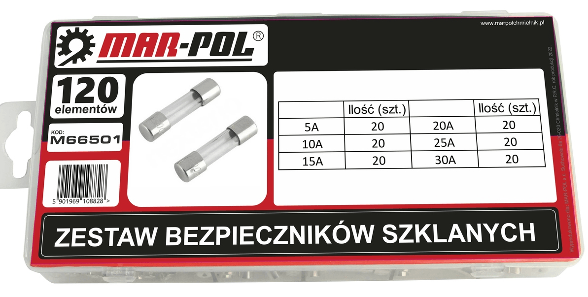 Set siguranțe de sticlă – 120 de bucăți Imagine secundară a produsului