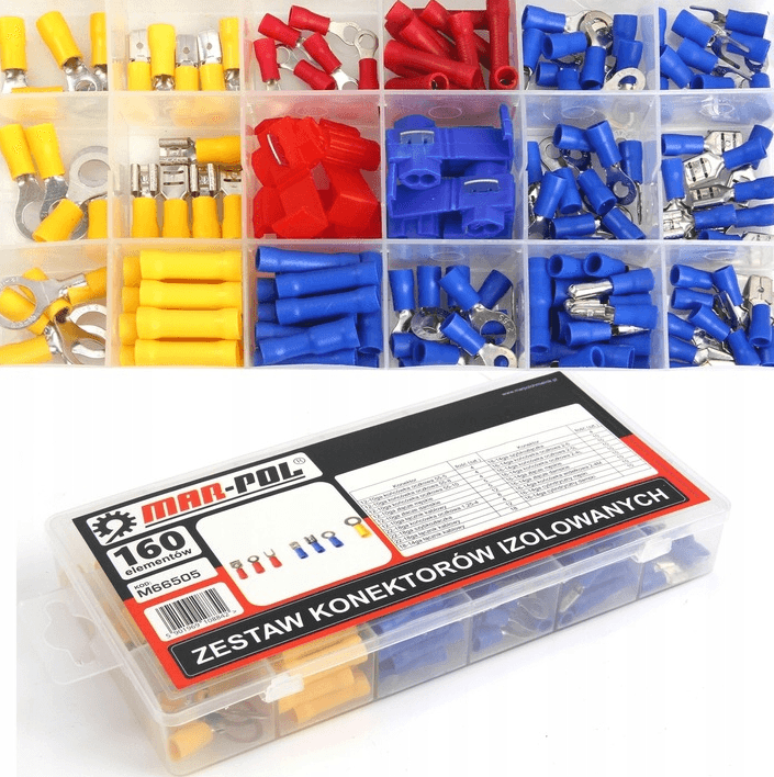 SET 160 CONECTORI IZOLAȚI, Set papuci electrici - Bjc tools