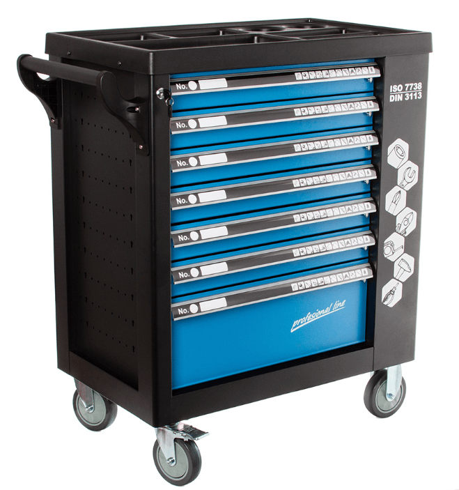 DULAP DE SERVICE CU 7 SERTARE – 258 PIESE - Bjc tools