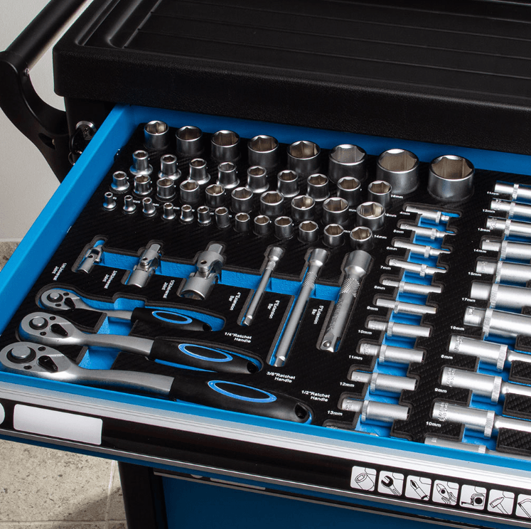 DULAP DE SERVICE CU 7 SERTARE – 258 PIESE - Bjc tools