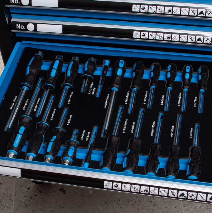 DULAP DE SERVICE CU 7 SERTARE – 258 PIESE - Bjc tools