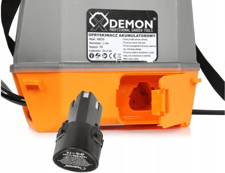 Pulverizator cu acumulator DEMON 5L cu lance compozită, Pompa de stropit - Bjc tools