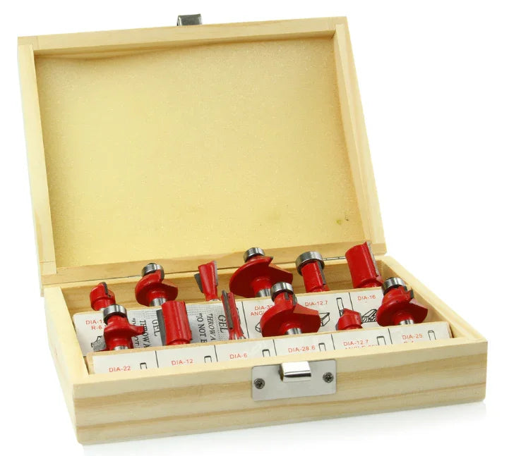 Set de freze pentru lemn cu tija 12 Buc