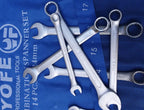 Set chei combinate 14 piese chrome vanadium Fixe si inelare 8 -24 mm - Bjc tools