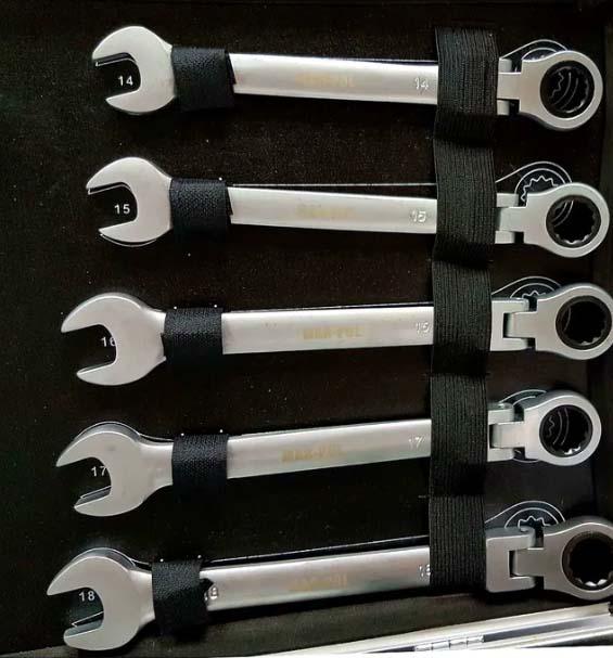 Trusa chei combinate cu clichet articulate 22 piese 6 la 32 mm Profi - Bjc tools