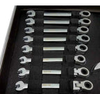 Trusa chei combinate cu clichet articulate 22 piese 6 la 32 mm Profi - Bjc tools