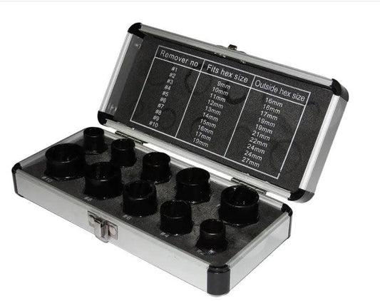 Trusa extras suruburi uzate deteriorate stricate 9-19mm 3/8 10 piese - Bjc tools