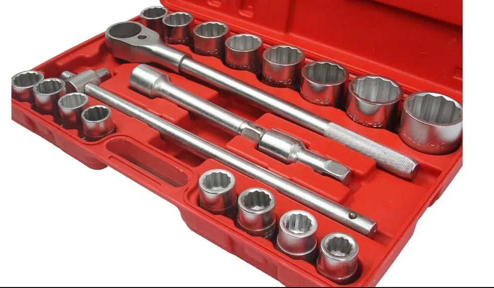 Trusa scule camioane 21 piese 3/4 Chrome Vanadium 12 laturi 19-50mm - Bjc tools Imagine principală a produsului